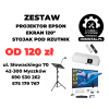 Zestaw projektor rzutnik EPSON, stojak pod rzutnik, ekran 120"